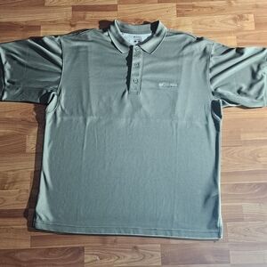 Columbia PFG Polo Shirt Men Large Olive Performance Fishing Golf